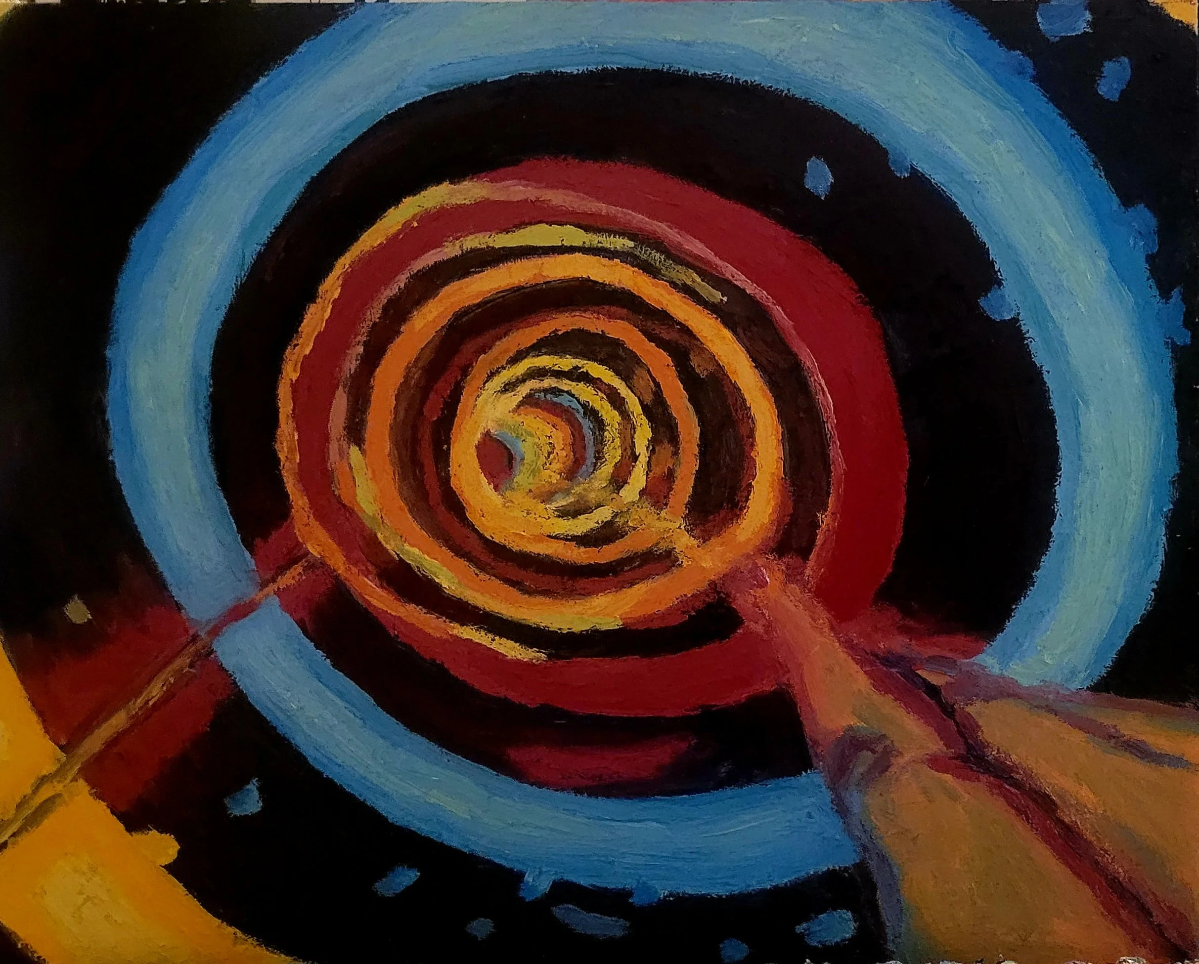 Down the waterslide I, Oil on Canvas, 2024, $75