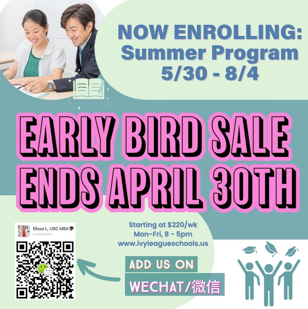 More classes. More activities. More FUN!☀️ Ivy&rsquo;s Summer Program is now OPEN for enrollment. We sell out every year for a reason! Early bird sale ends 4/30th, so secure your child&rsquo;s space now!🫡