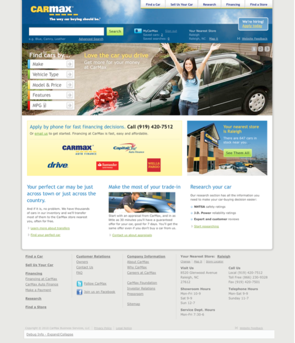 CarMax online vehicle purchase test