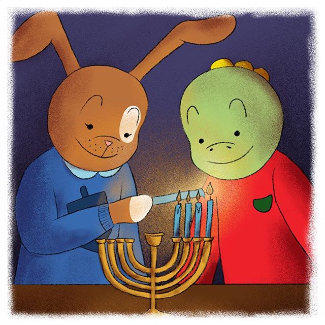 Clover invited me over for some homemade latkes! I love watching her light the menorah. The lights are so pretty! What Hanukkah traditions do you have with your friends or families? π―β€οΈπ #tommythedinosaur #hanukkah #friendsandfamily .
.
.
#educational #childrensbooks #childrensbook #childrenbooks #read #readingisfun #goodreads
#instabooks #bookworm #school #library #kidsbooks #booklovers #socialjustice #socialchange #literacy #mommyblogger #blog #teacher #school #kidlit #kidsbookstagram #kidsreading #picturebooks #momblog #mommylifestyle