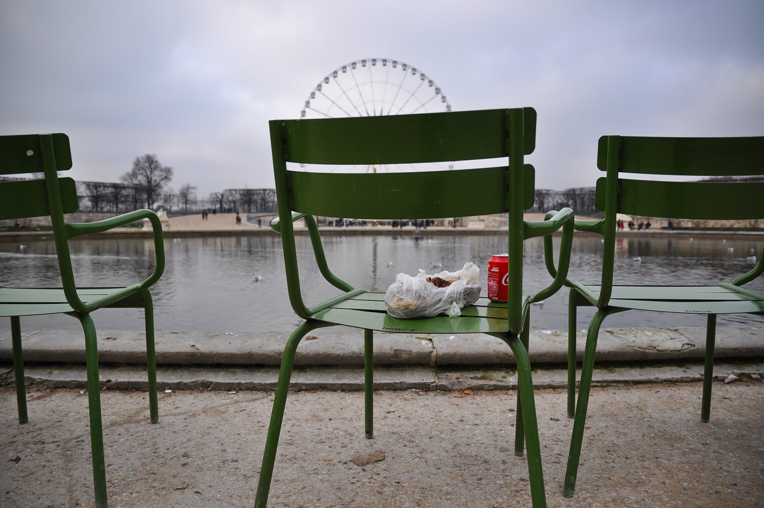   Coke, Lunch, and Ferris Wheel.  Paris, France. 2018. 