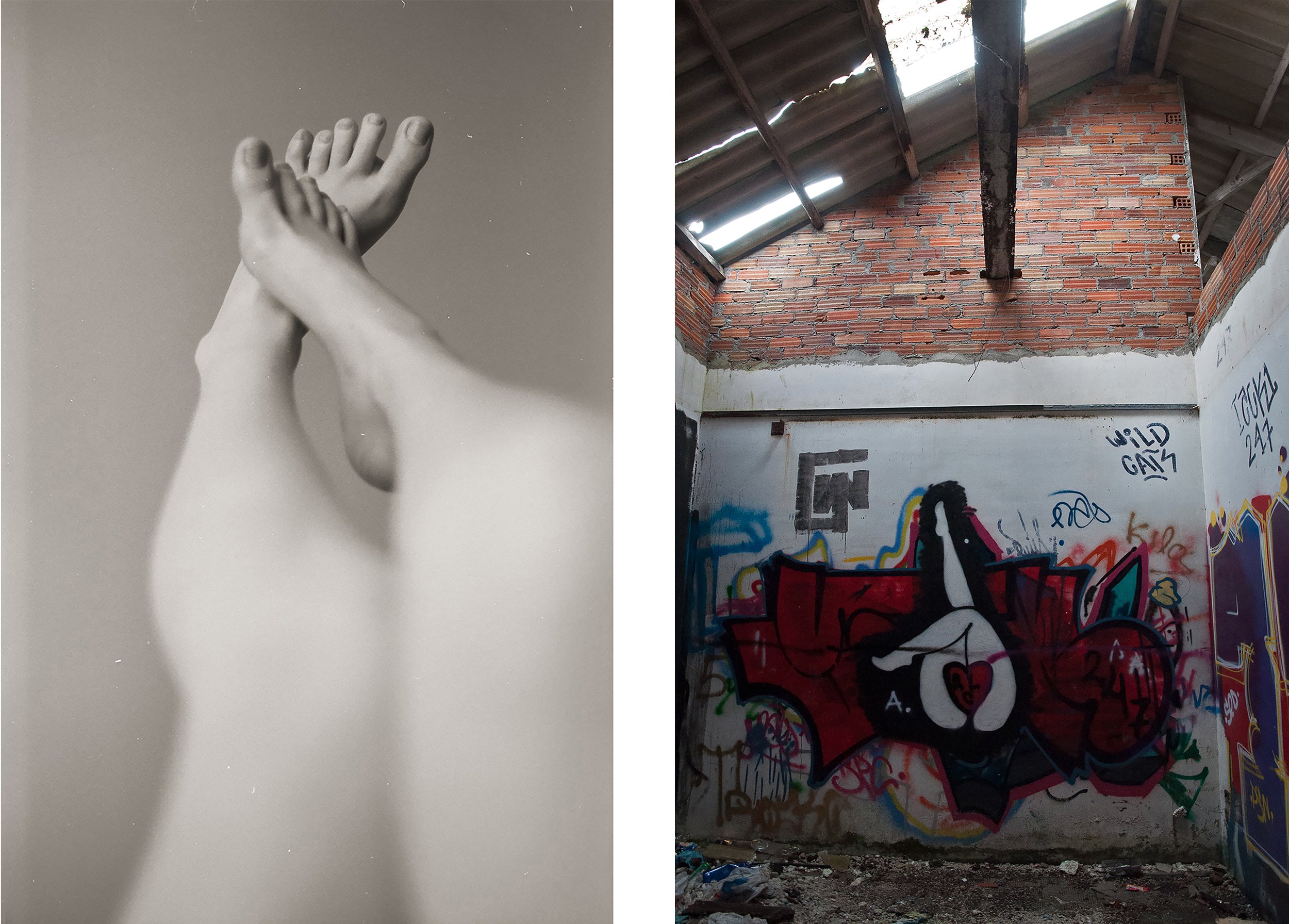   My Legs.  Brooklyn, NY. 2020.   Abandoned Whaling Factory Graffiti I.  Cangas, Spain. 2018. 