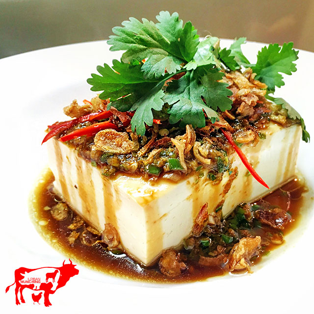 Steamed Silken Tofu topped with ginger, shallots and soy Photo: Tim Elwin