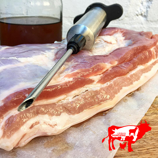 Brined Pork Belly using Meat Syringe Photo: Tim Elwin