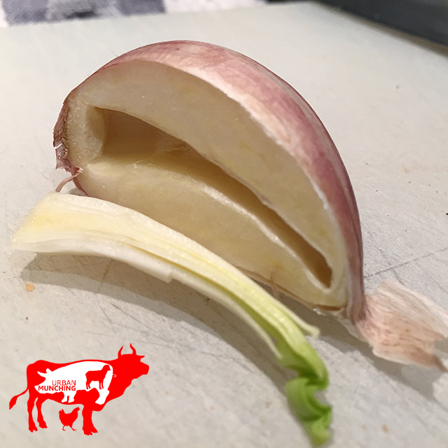 Removing the gem of the Garlic will reduce the bitterness Photo: Tim Elwin