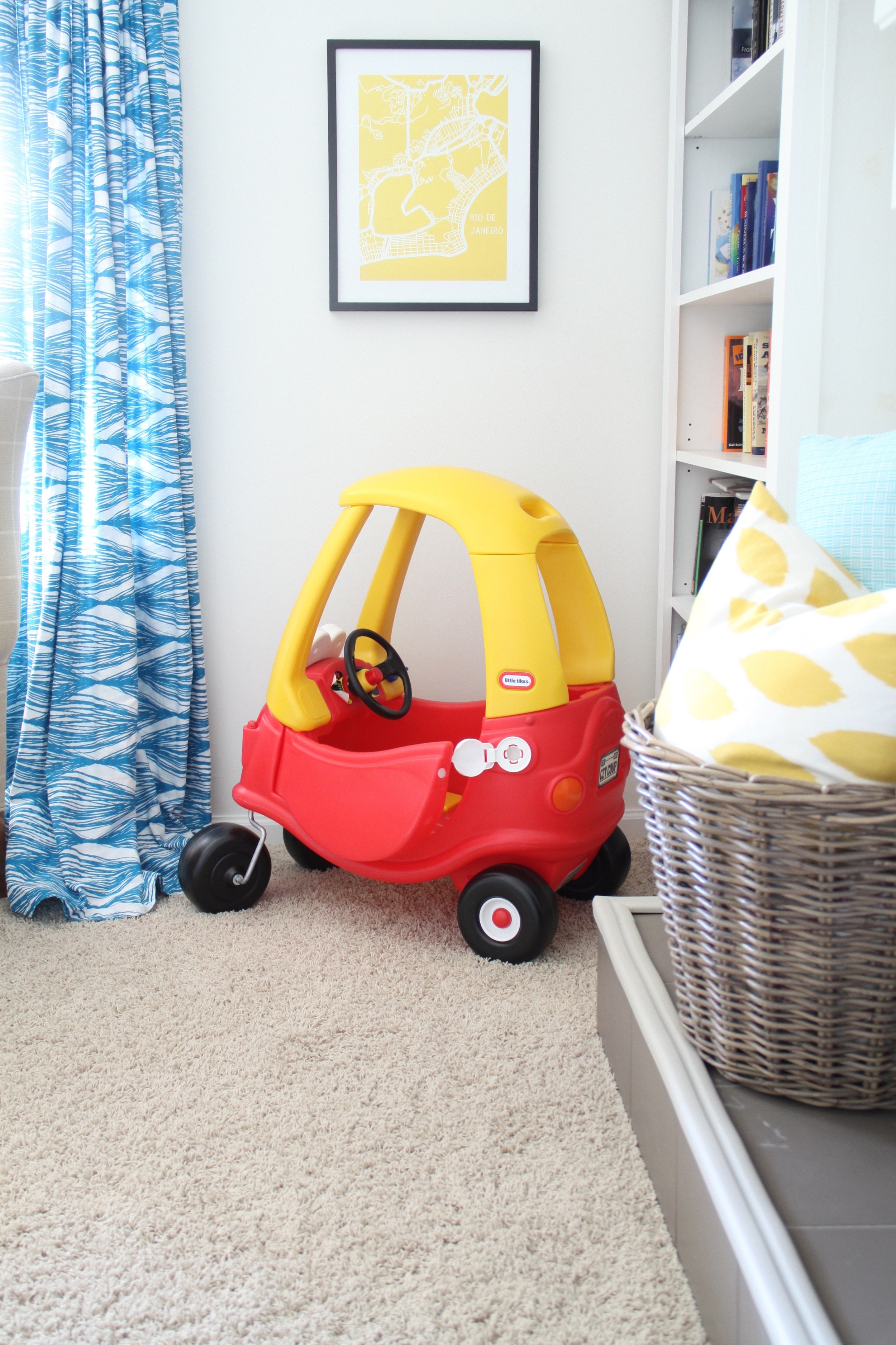 Living Room with DIY Curtains