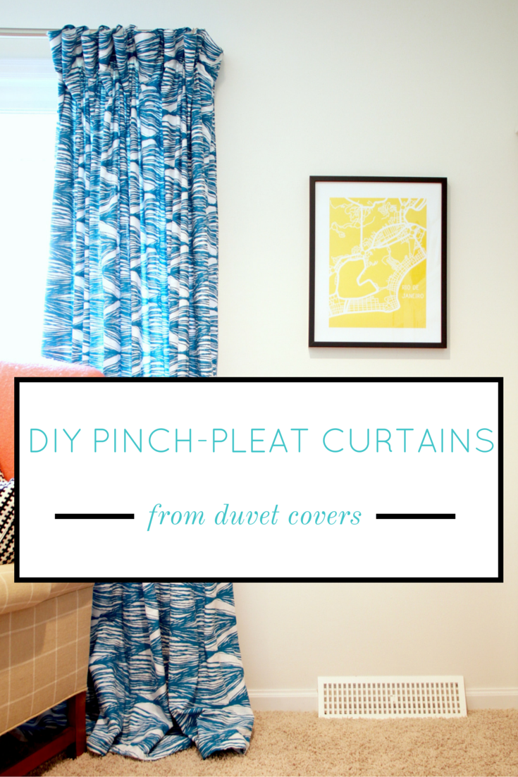 Easy DIY Pinch-Pleat Curtains from Duvet Covers
