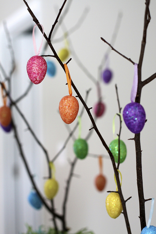 Sparkly Easter Eggs on DIY Easter Tree