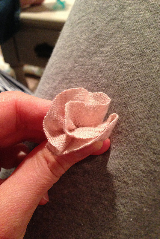 DIY Fabric Flower Pin From Old Sweater