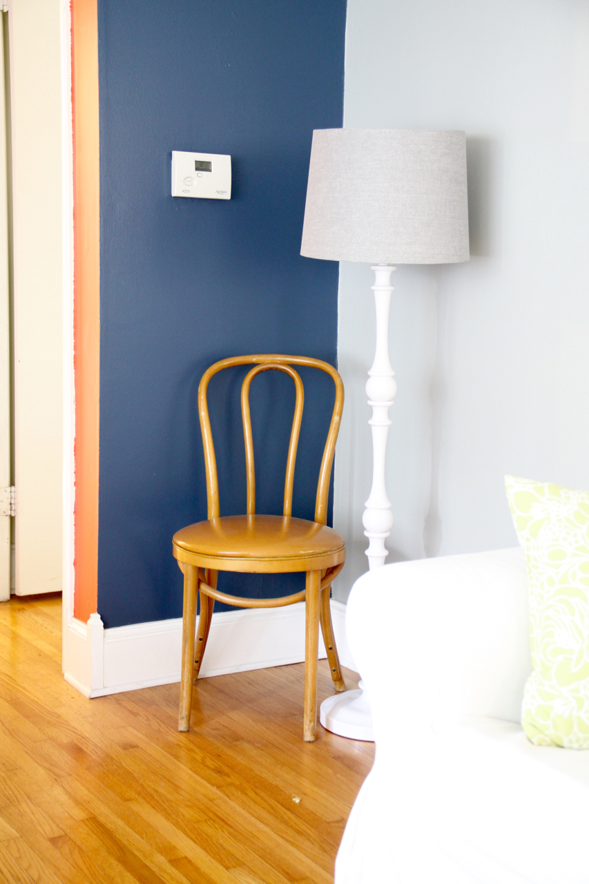 Bentwood Chair and Lamp in Corner