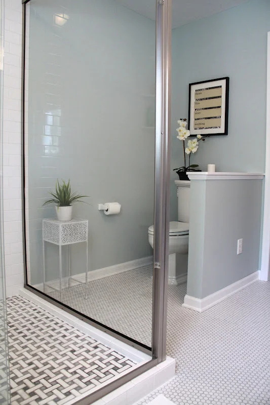 Benjamin Moore Palladian Blue Master Bathroom