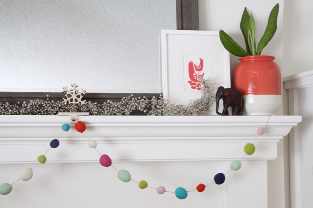 Bright Winter Mantel Decorations