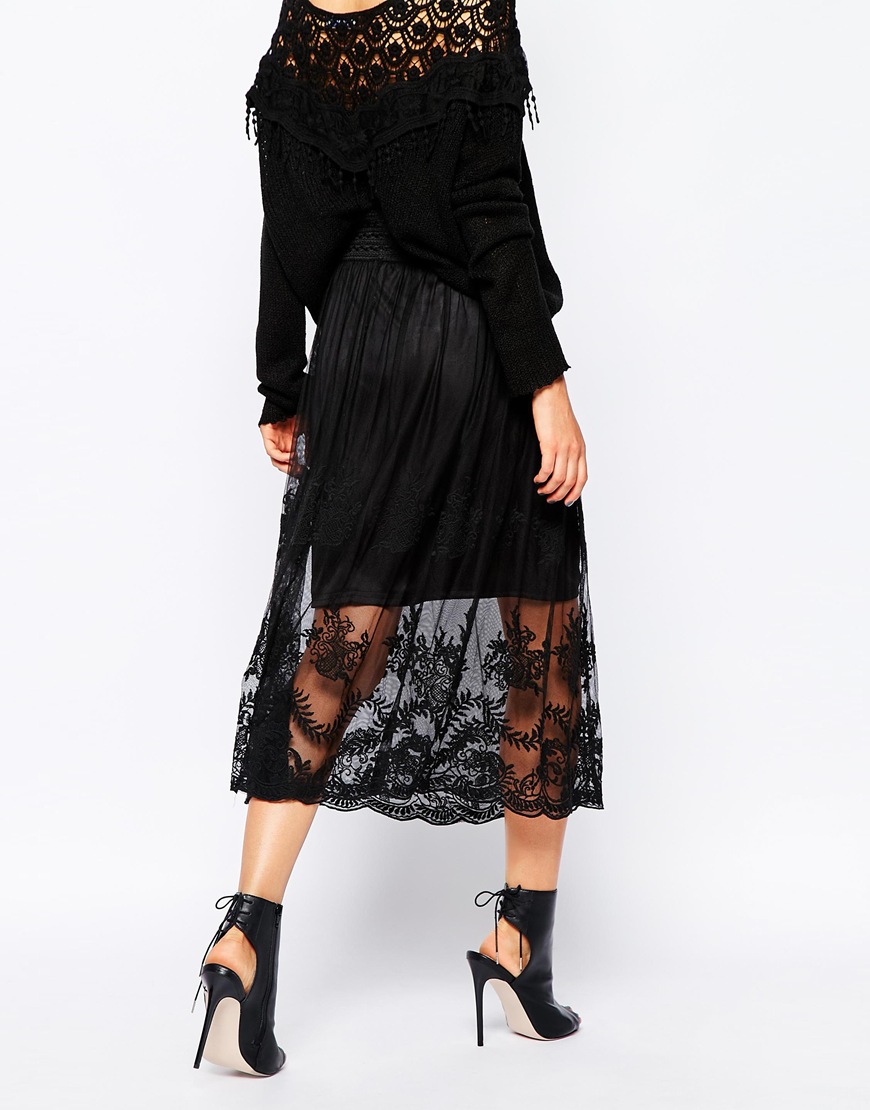 Navy Lace Maxi Shirt