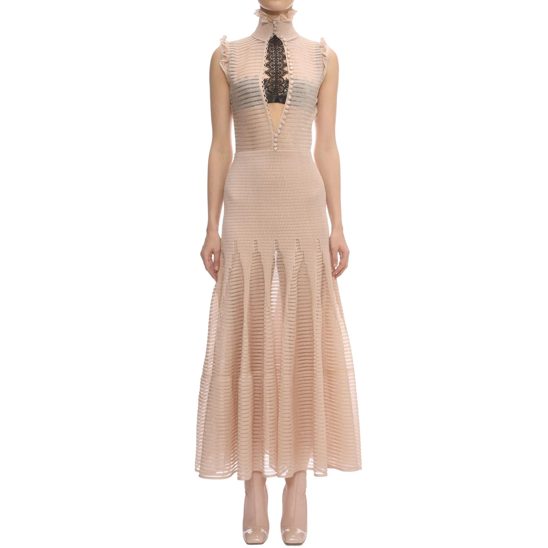 Alexander McQueen Ladder High Neck Dress A/W2015