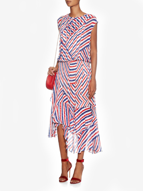 PREEN Airmail Georgette midi dress