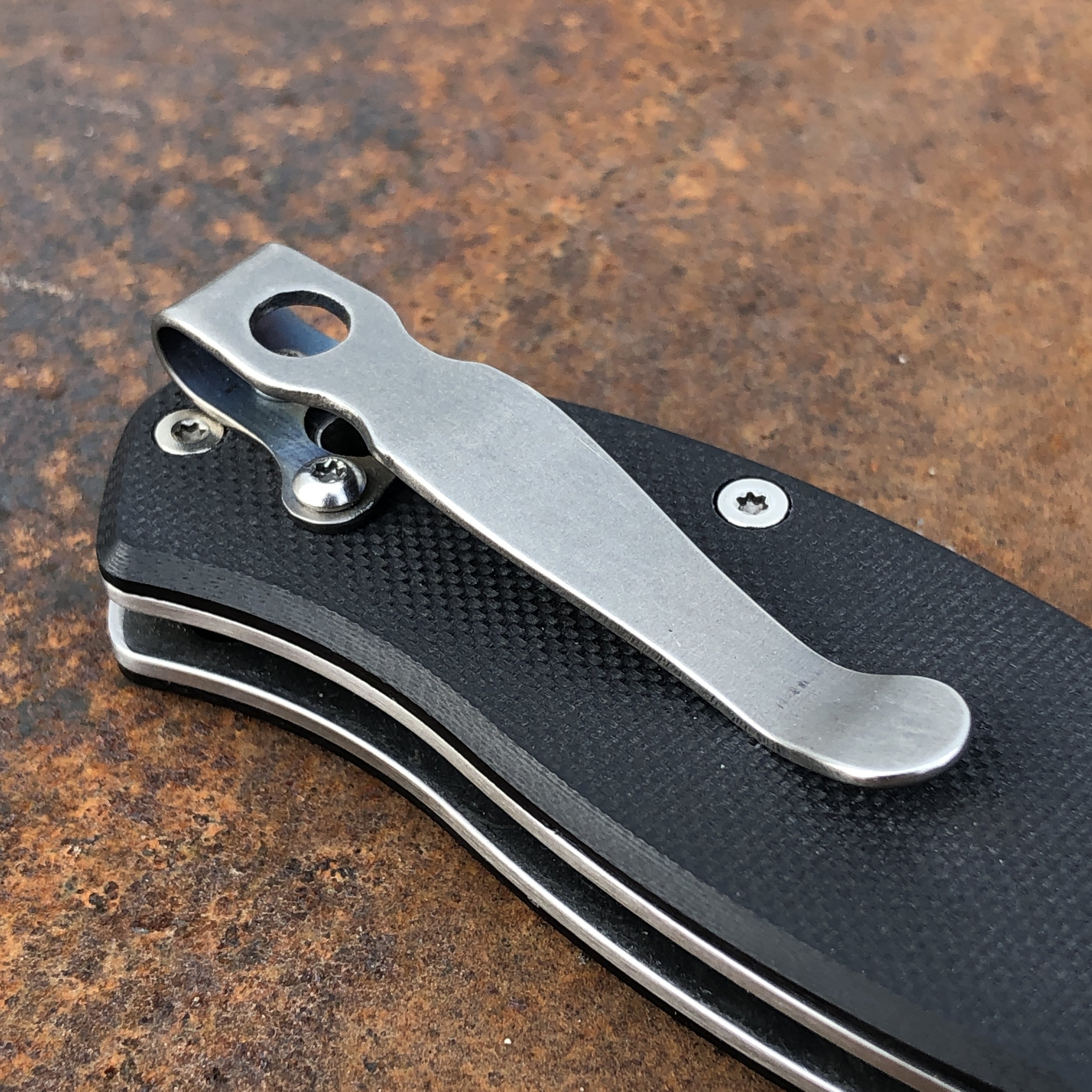 Raw Titanium Pocket Clip For Spyderco Ambitious Tenacious Persistence Resilience 