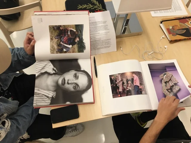 Students conducting a visual analysis exercise for the course ‘Fashion and Race’ at Parsons School of Design, 2016.
