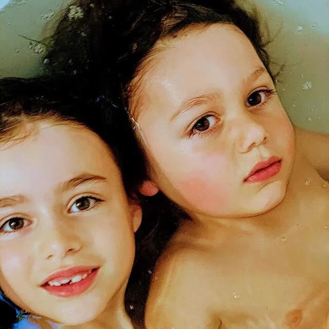 Bath time on National Sibling Day!!! Not sure how these guys aren&rsquo;t sick of each other after weeks in lock down together. Wish they could stay this way forever.