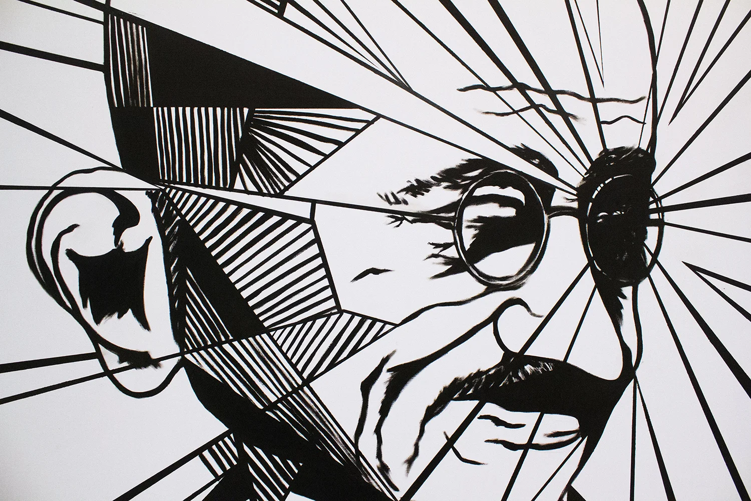   Eye For An Eye   Mixed media.  Oil on linen and wood 