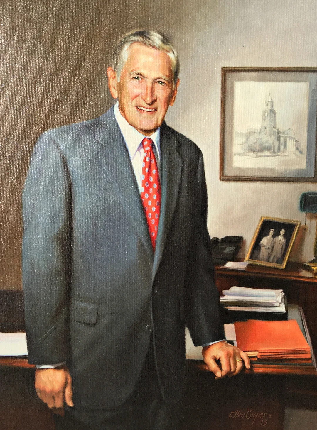 Bruce W. Kirbo portrait hanging at the University of Georgia Law School