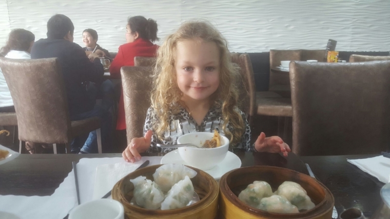 Rani enjoying her meal.