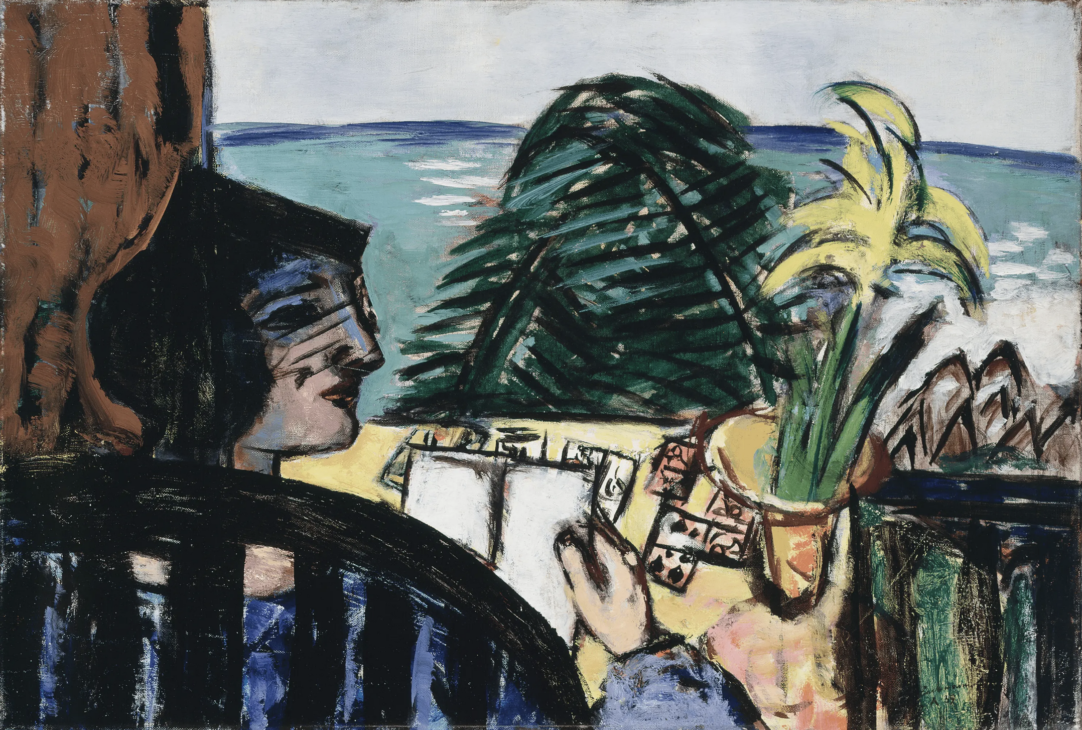 Frau lesend am Meer 1939