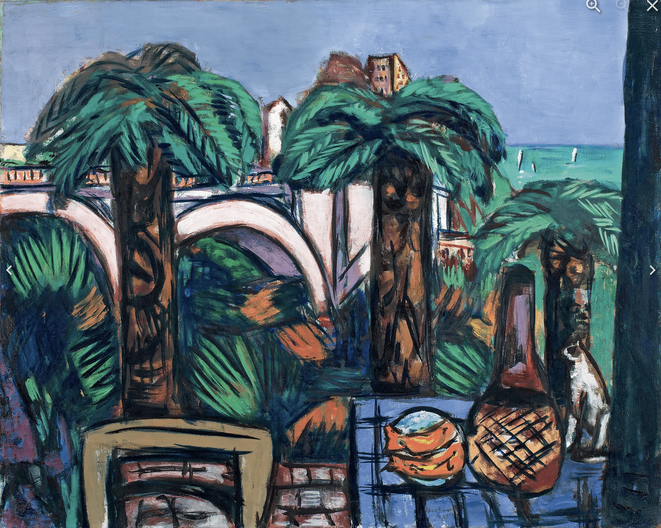 Landschaft mit drei Palmen (Beaulieu) 1947