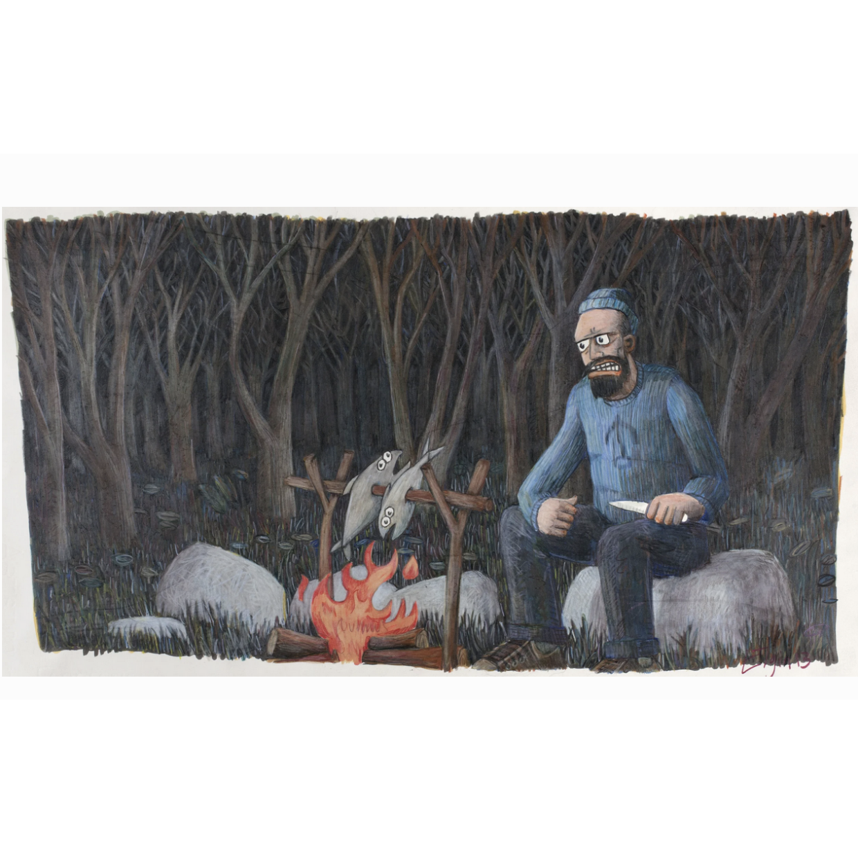 Untitled: Salmon Muncher,
Pencil on Paper 2013