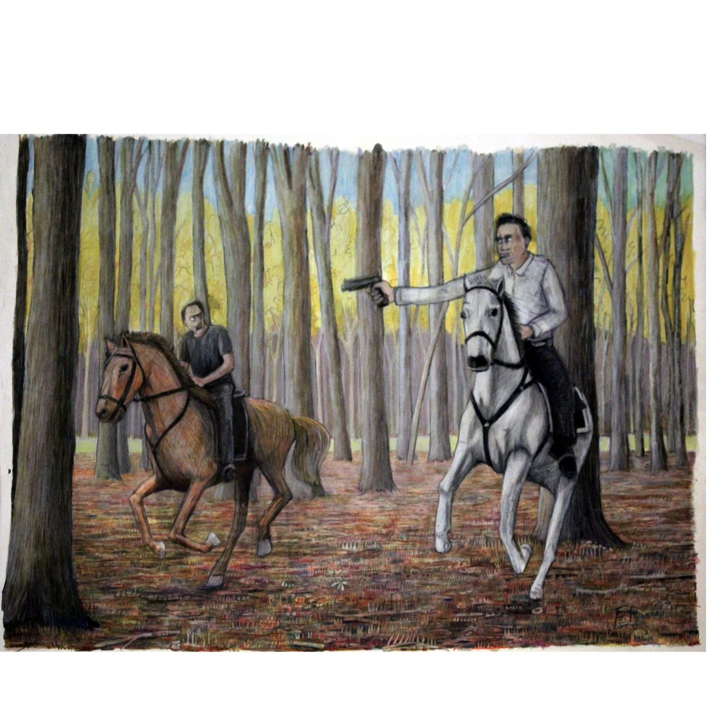 Unfinished: Horse Chase
Pencil on Paper 2014