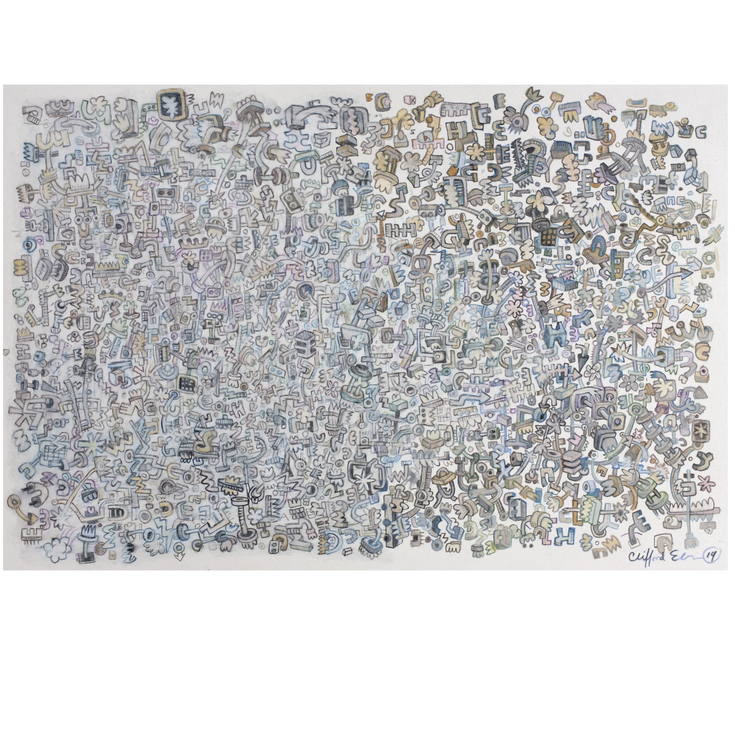 Untitled: Abstract #5,
Pencil on Paper 2014