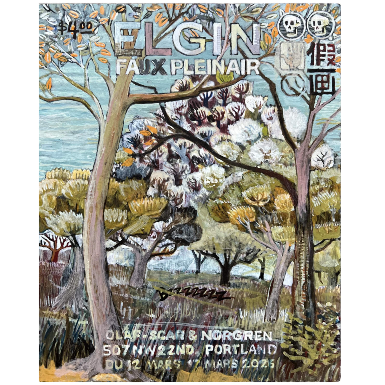 Faux Plein-Air #3,
Egg Tempera on Panel ???