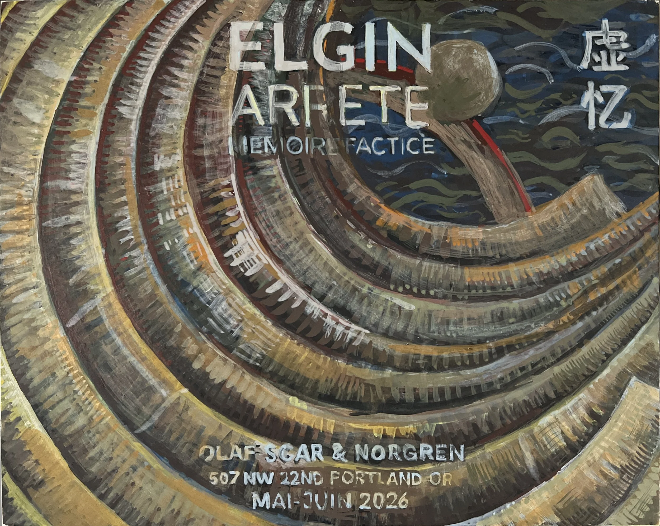 work in progress - egg tempera painting "Arrete #1" by cliff elgin