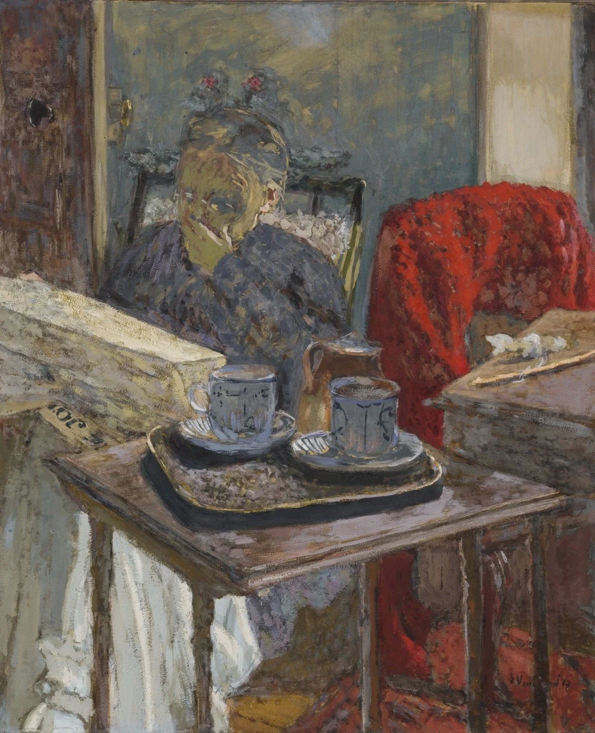 Madame Vuillard reading the paper  1917