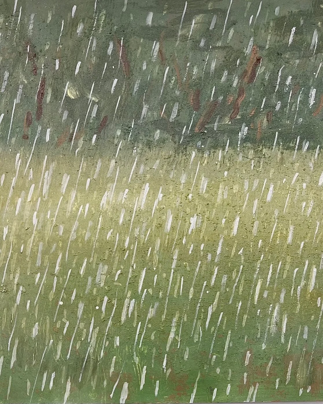 rain in front of blurry field