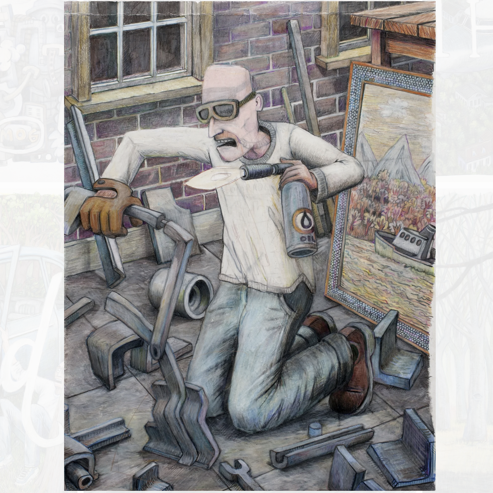 Untitled Sculpture - Action Picture,
Pencil on Paper, 2014