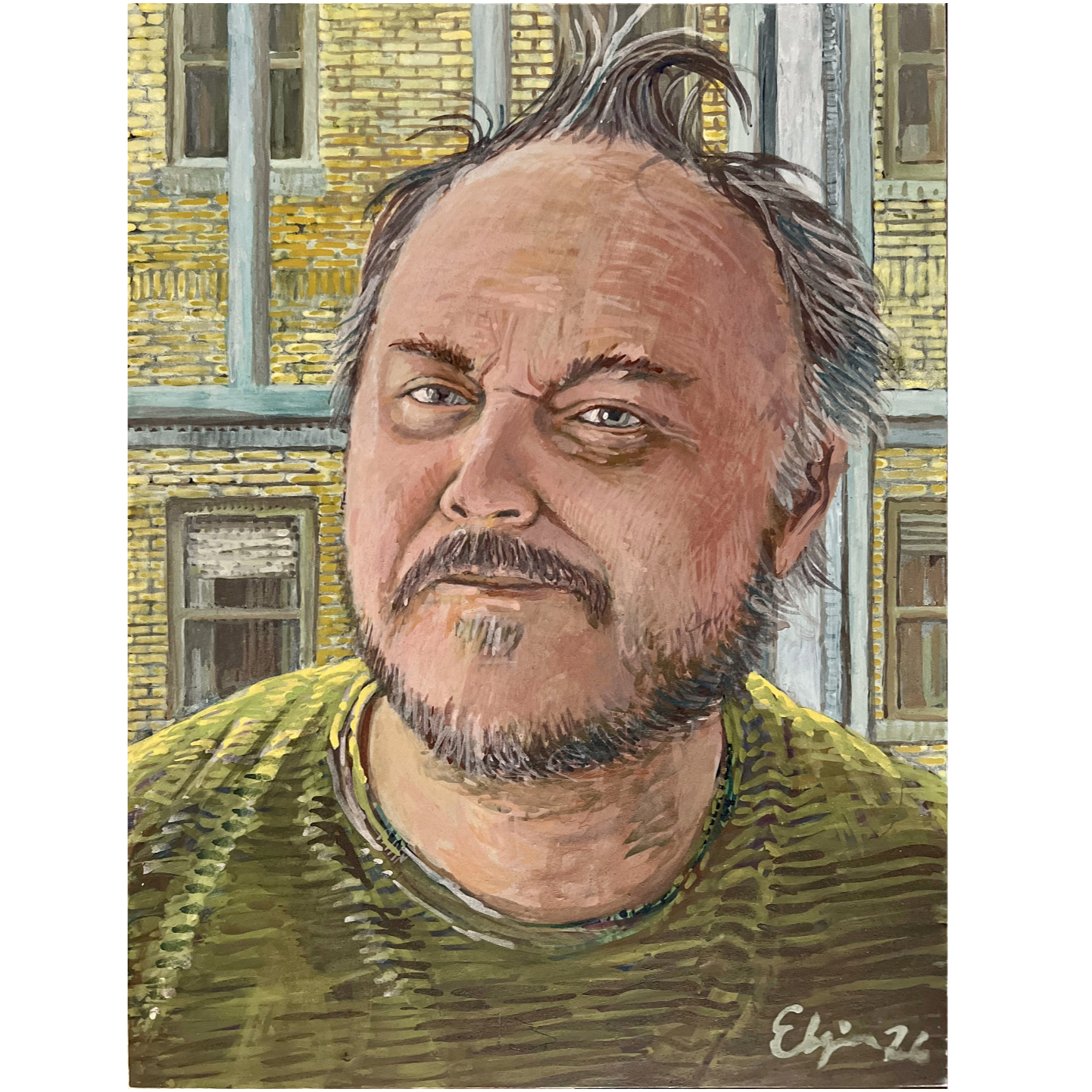 Self Portrait, 
Egg Tempera on Panel 2026