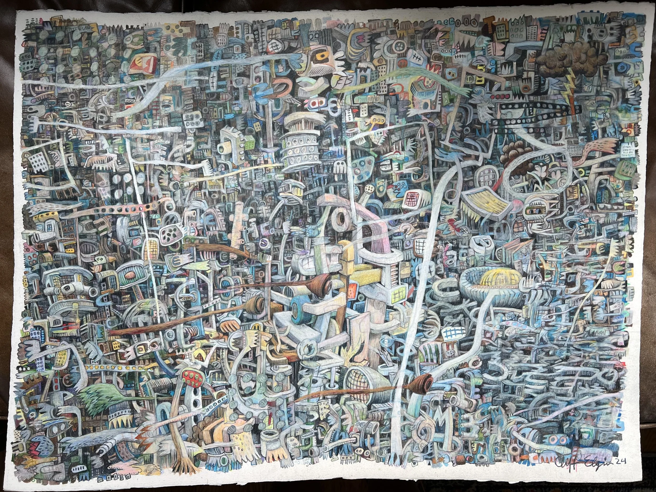 "Notes on a Broken Mind 1" 
Pencil Drawing 2024-5