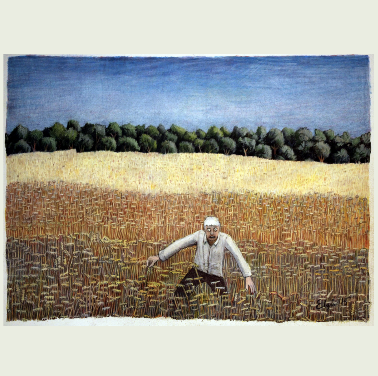 Untitled Man Running Through Field,
Pencil on Paper 2016