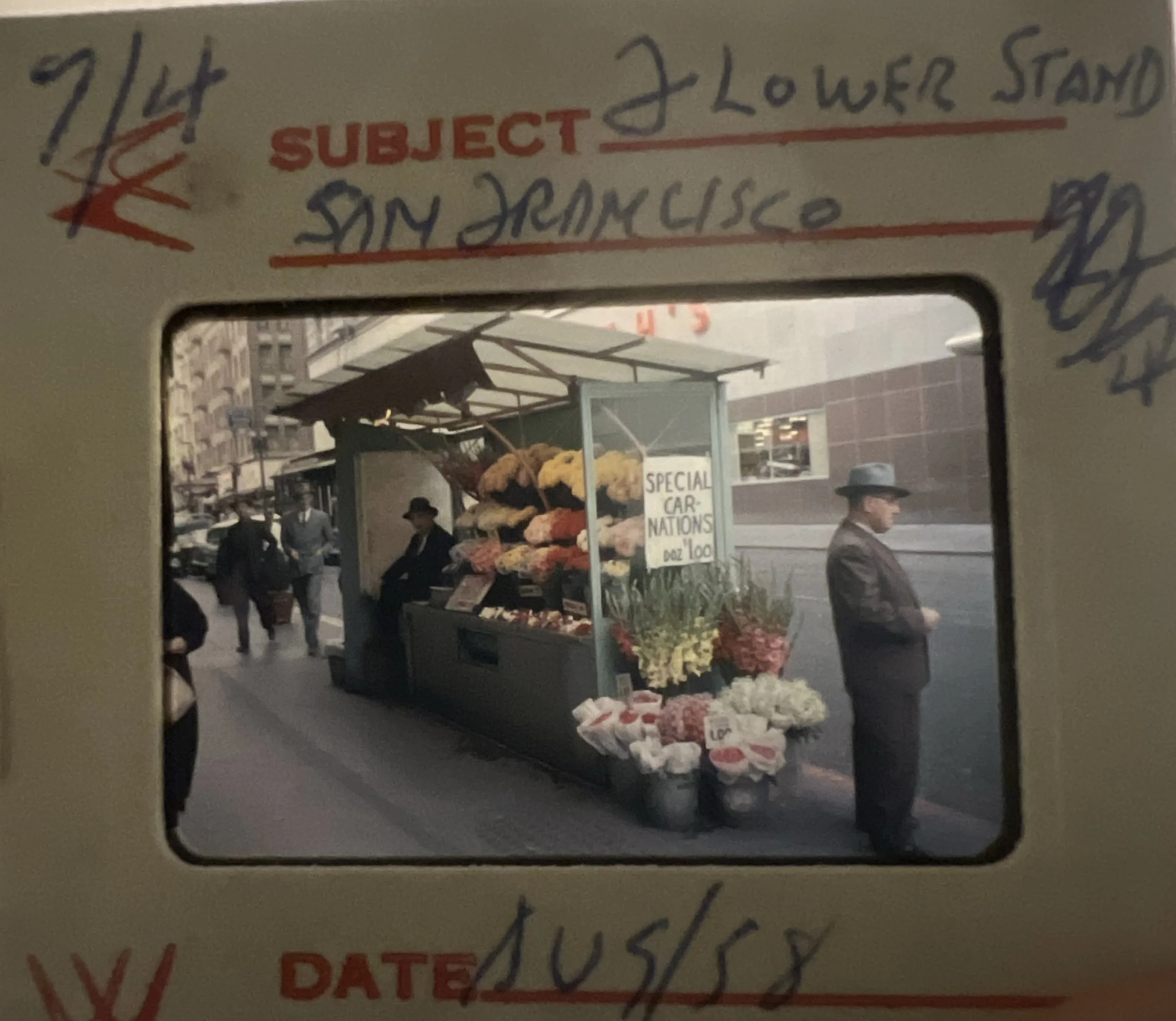 San Franisco flower stand slide film