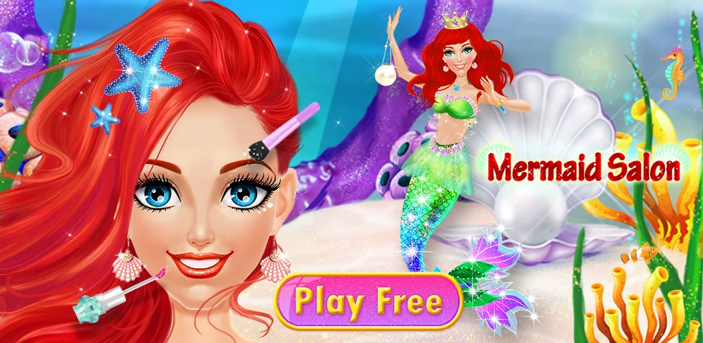 Ocean Princess - Mermaid Salon Dive under the ocean and what do you see? Pretty mermaids who need a makeup and salon makeover! Dress up three different mermaids in a stunning ocean setting with this cute game for girls. 