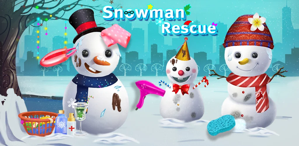 Snowman Rescue Doctor, please! Help the poor snowman! Save him from melting in the hot sun! Snowman Rescue is a cute doctor, dress up and decoration game for kids of all ages. Rescue four snowman characters from the heat caused by global warming. 