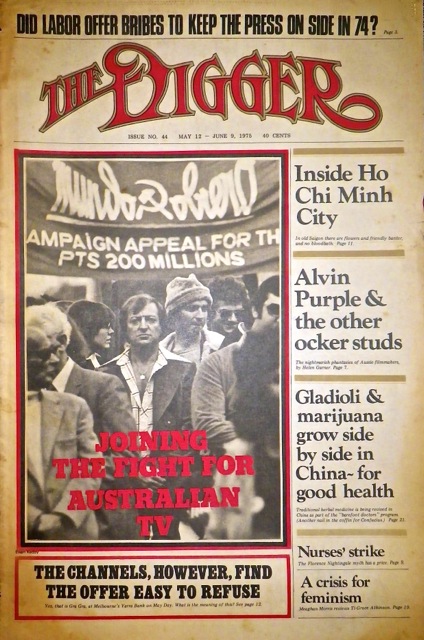 Graham Kennedy, iconic night TV host, marches with the workers for local content in 1975