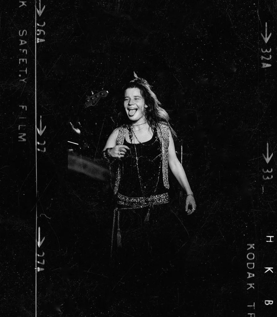 A frame from the roll I shot onstage at Janis Joplin's concert in San Jose July 12th 1970 -- © Phillip Frazer 