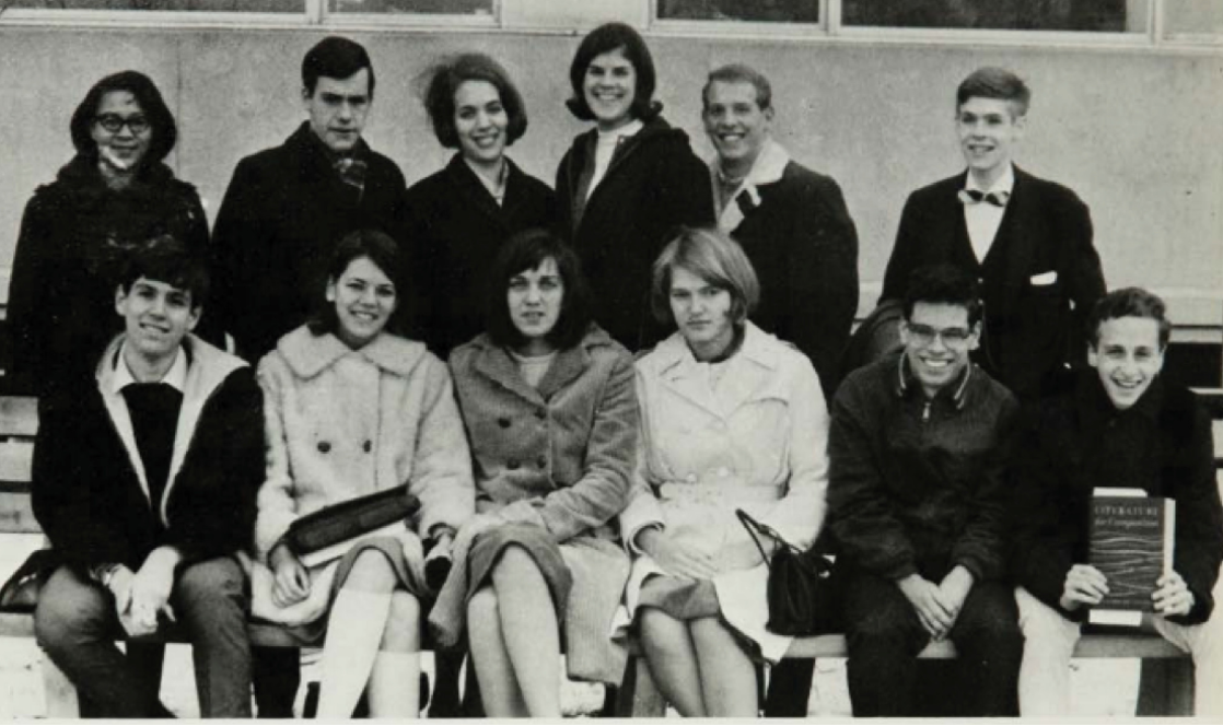 Elizabeth Herring (before she became Warren) second from left front row in her 1967 university photo. She was a conservative then. Studying stories of how people went bankrupt changed her politics, in 1996.