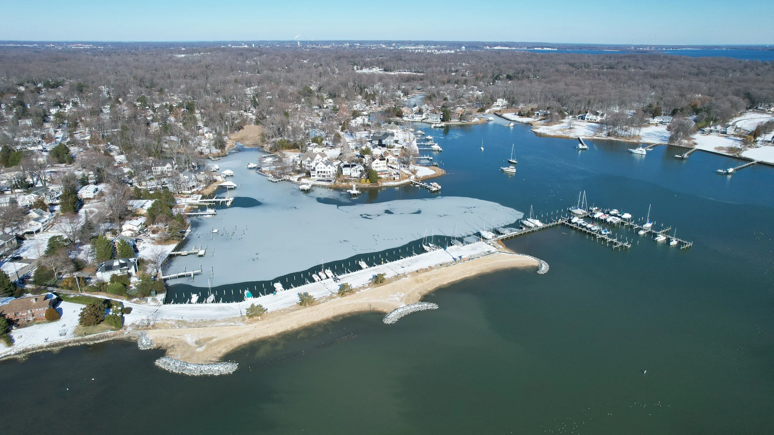 Snow and Ice Enchant the Shoreline and Surrounding Region