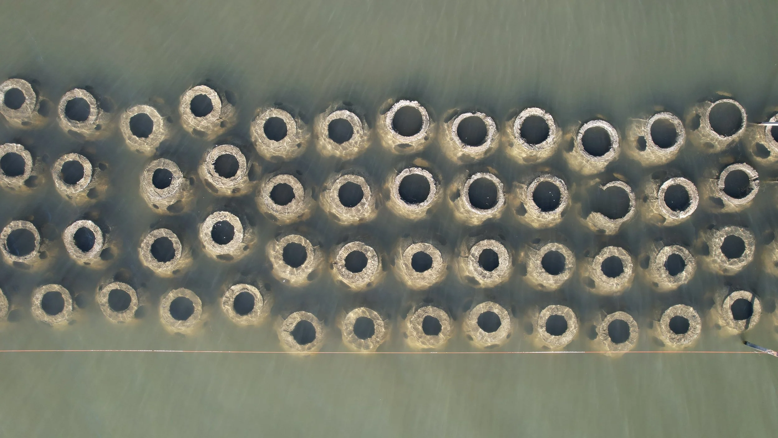 Clusters of Oyster Reef Ball Habitat