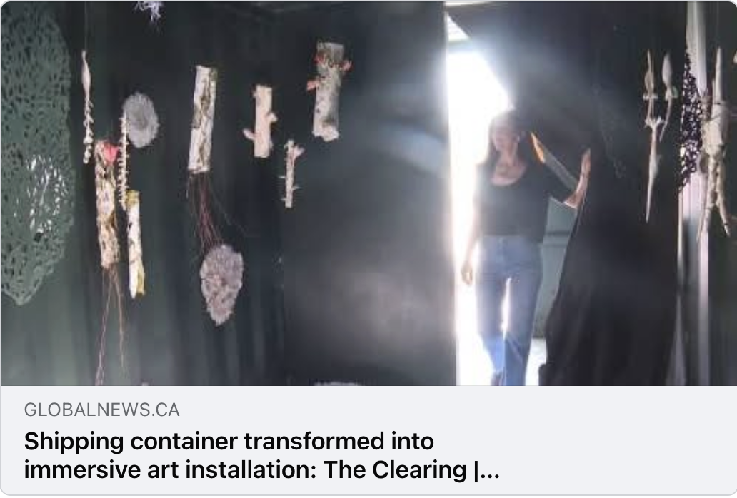 Person walks into an art installation