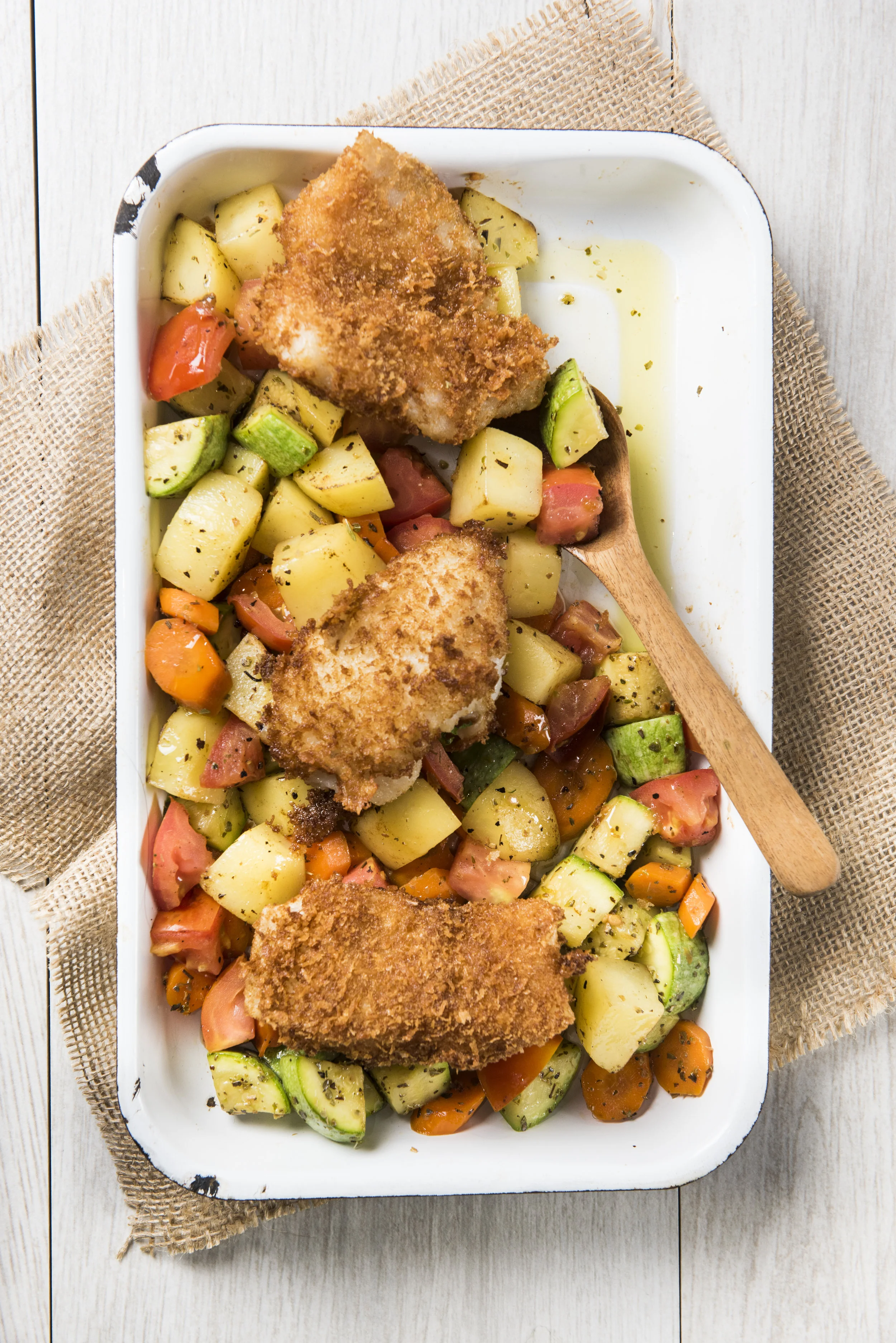 Middle Eastern Fish and Vegetables Tray Bake