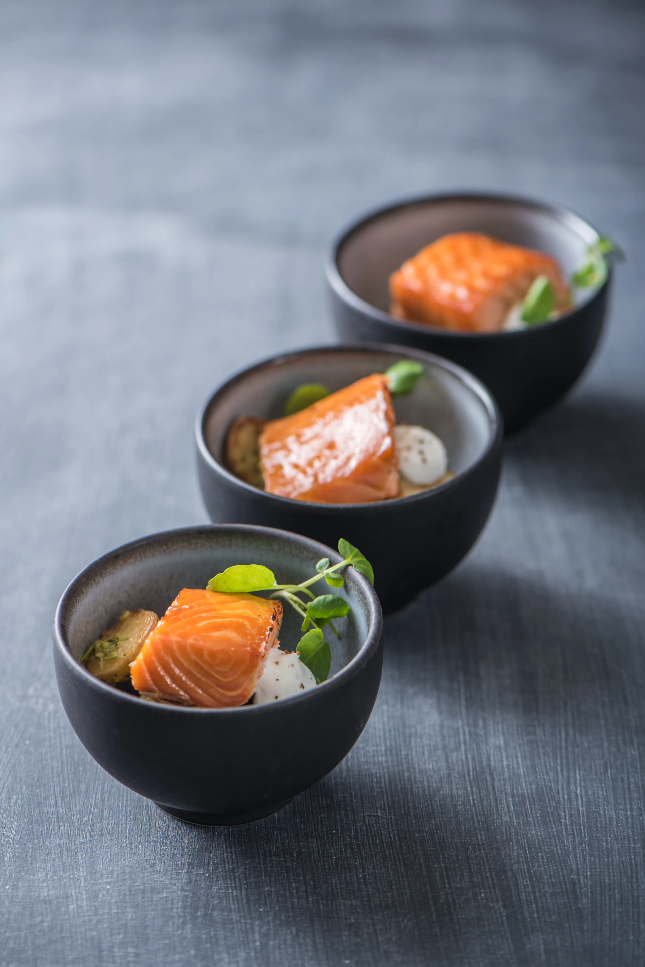 Mini Salmon Bowl Canapes