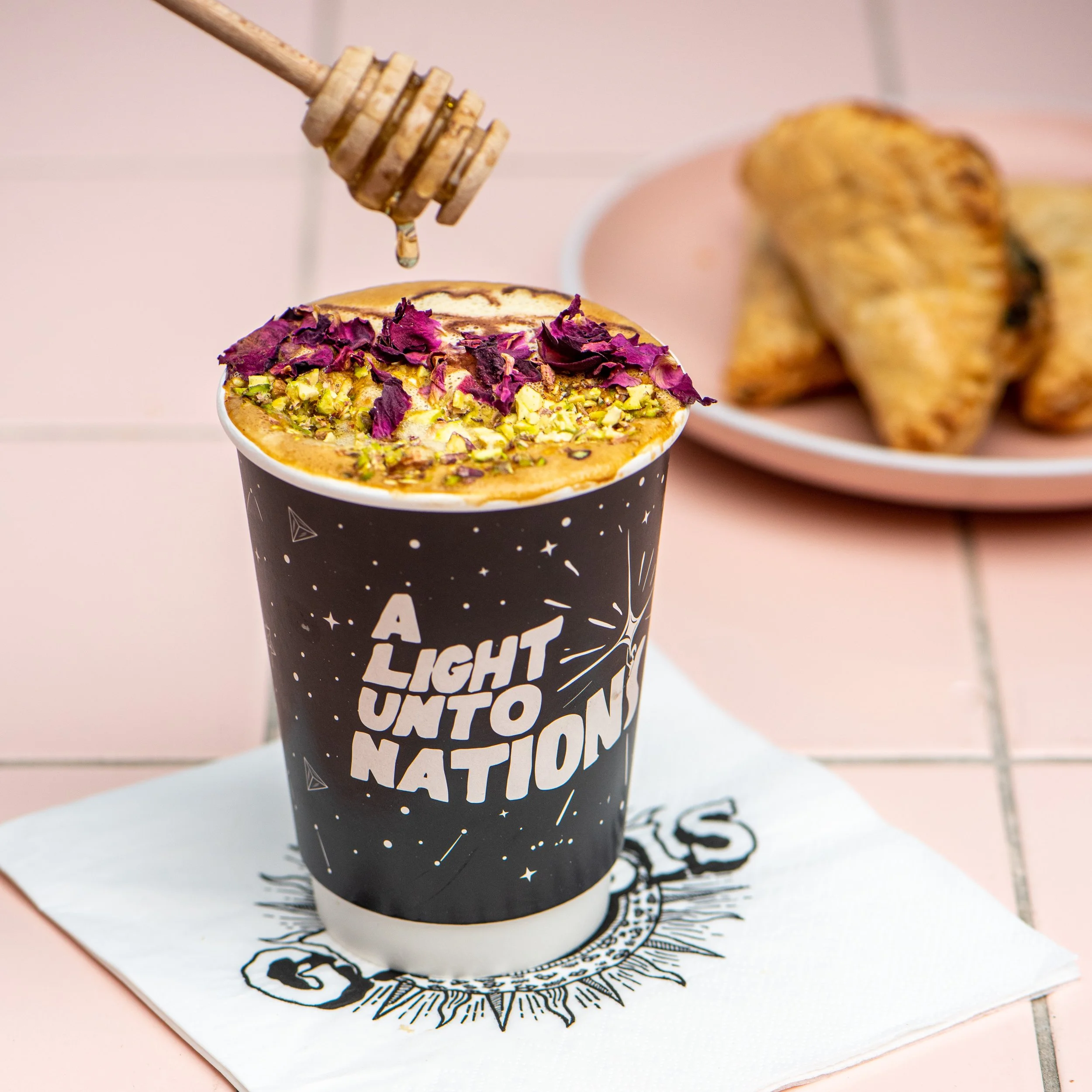 Genesis Plant Based Baklava Cafe Latte